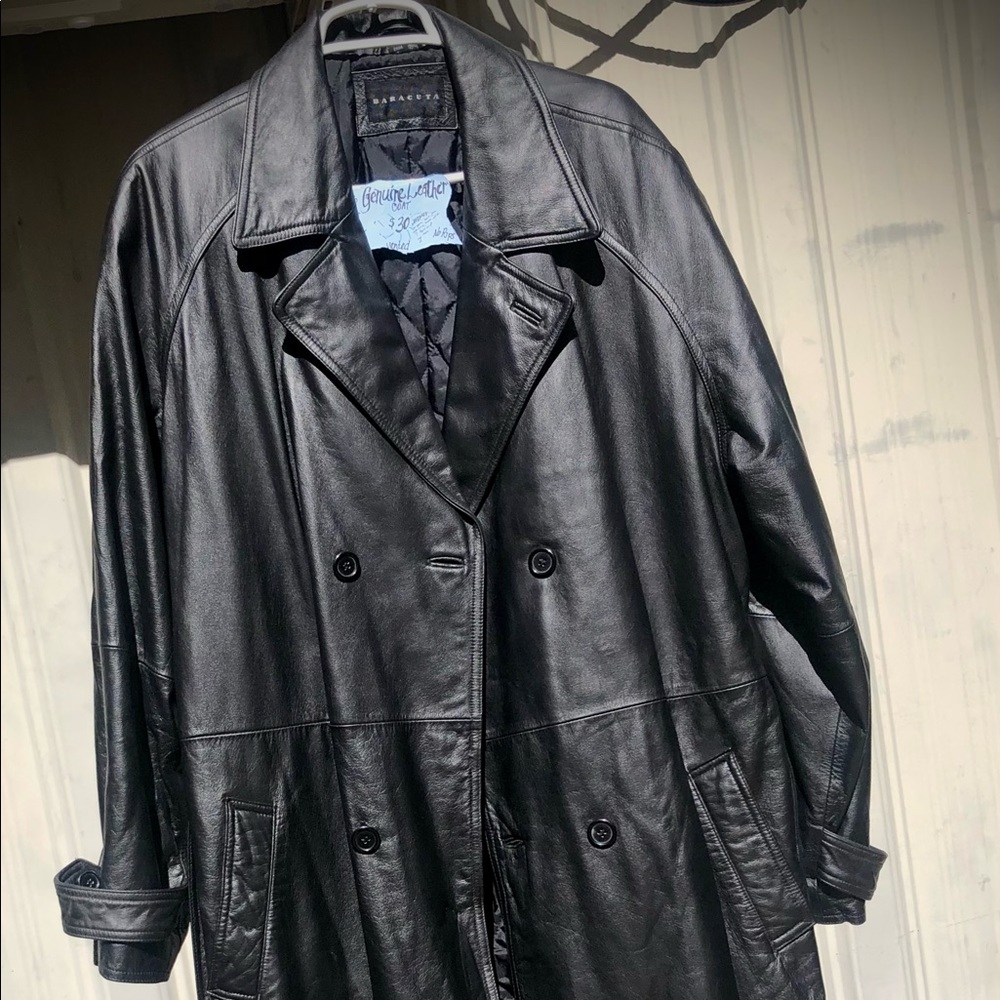 AWESOME BARACUTA MENS ALL 𝓛𝓮𝓪𝓽𝓱𝓮𝓻 TRENCH COAT